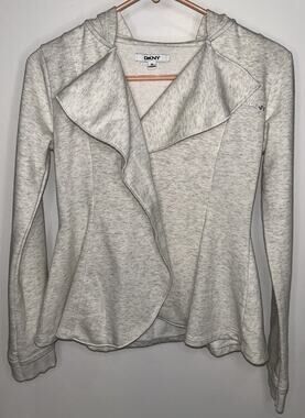 Gray DKNY Waterfall Sweater Cardigan Size XL